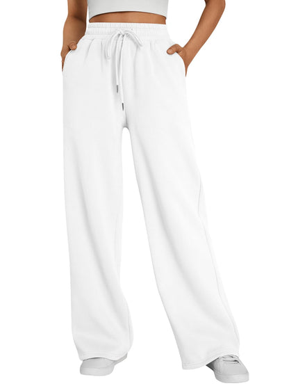 Trendy Queen Womens Wide Leg Fleece Lined Sweatpants