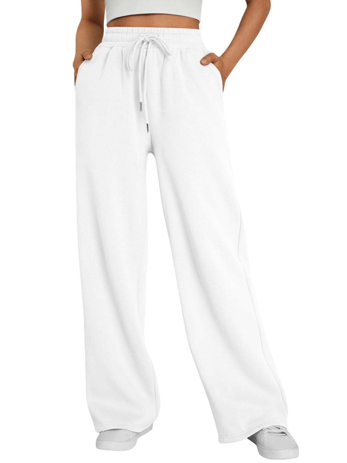 Trendy Queen Womens Wide Leg Fleece Lined Sweatpants