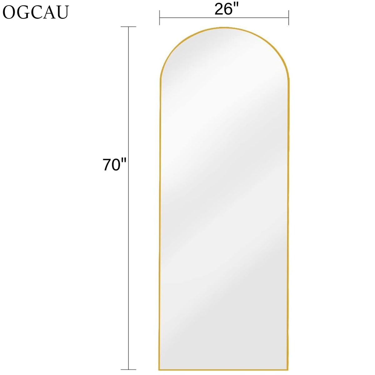 OGCAU Arched Full Length Mirror 76"x34"