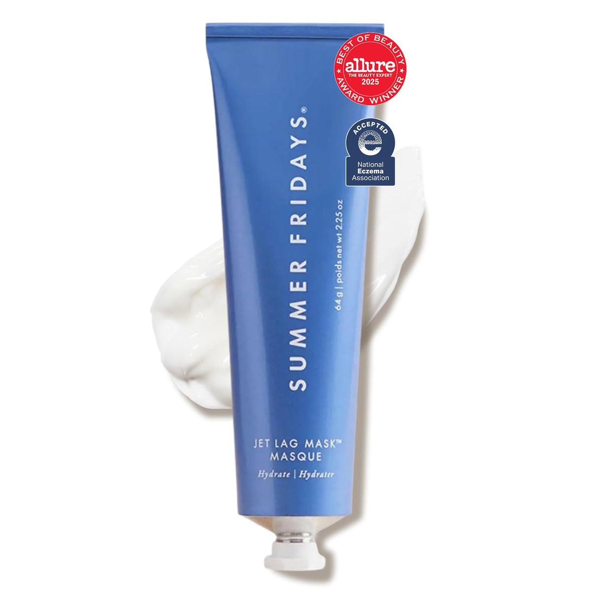 Summer Fridays Jet Lag Mask - Hydrating Overnight Face Mask, Moisturizer + Eye Cream - Enriched with Hyaluronic Acid, Niacinamide, + Antioxidants