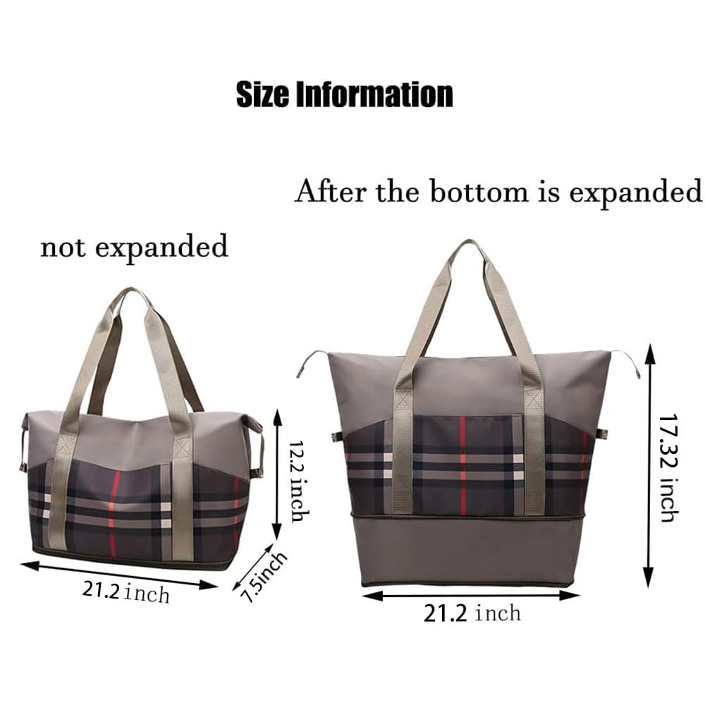 Women Travel Duffel, Large Expandable Weekender Carry-on Tote