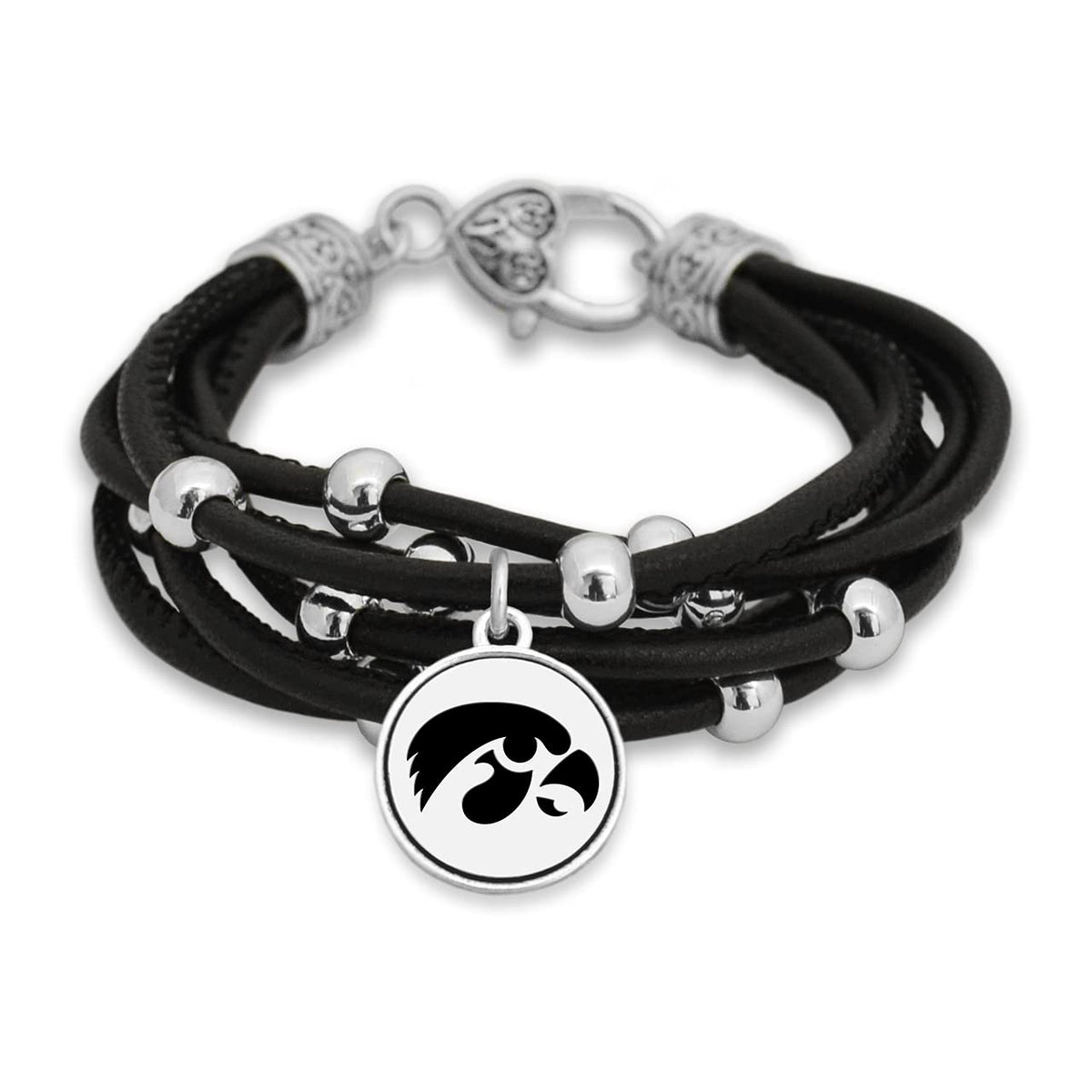 FTH Leather Cord Bracelet Silver Beads 7.5 Inch Officially Licensed