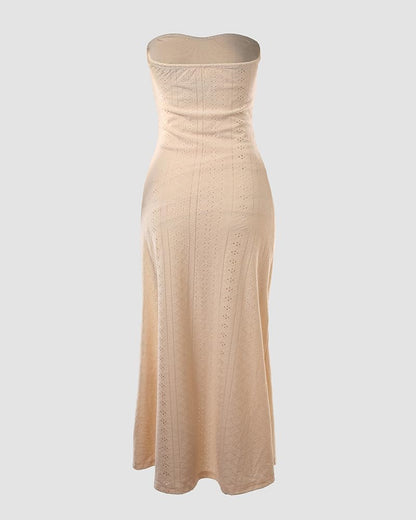CHICME Women's Strapless Bodycon Maxi Dress