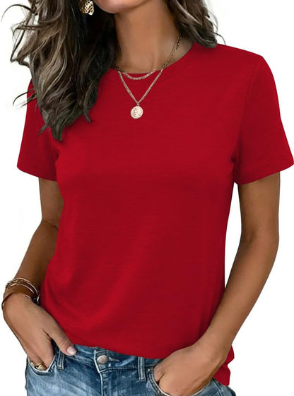 Zeagoo Womens Tshirt Short Sleeve Summer Tops Crewneck Casual Basic Tee Shirts Spring Clothes Trendy Outfit