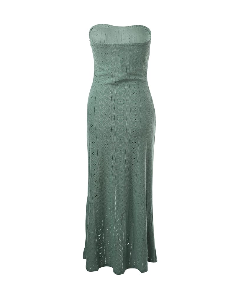CHICME Women's Strapless Bodycon Maxi Dress