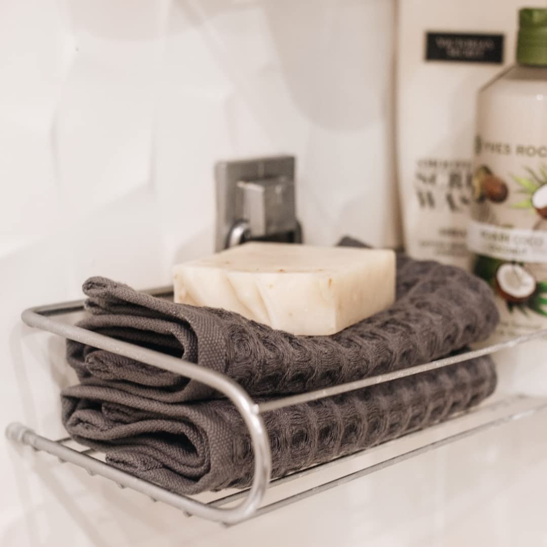Sea Me At Home Waffle Hand Towel – 100% Turkish Cotton, Quick-Dry, Soft and Absorbent Bathroom Towel (White)