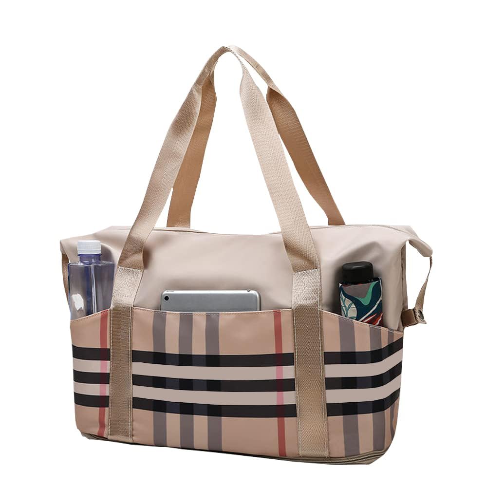 Women Travel Duffel, Large Expandable Weekender Carry-on Tote