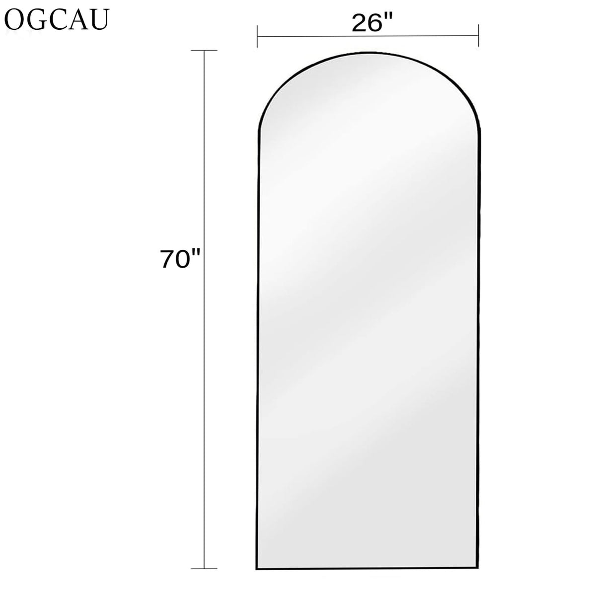 OGCAU Arched Full Length Mirror 76"x34"