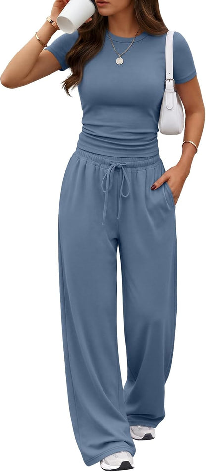 Trendy Queen Women's 2 Piece Matching Summer Lounge Set with Pockets