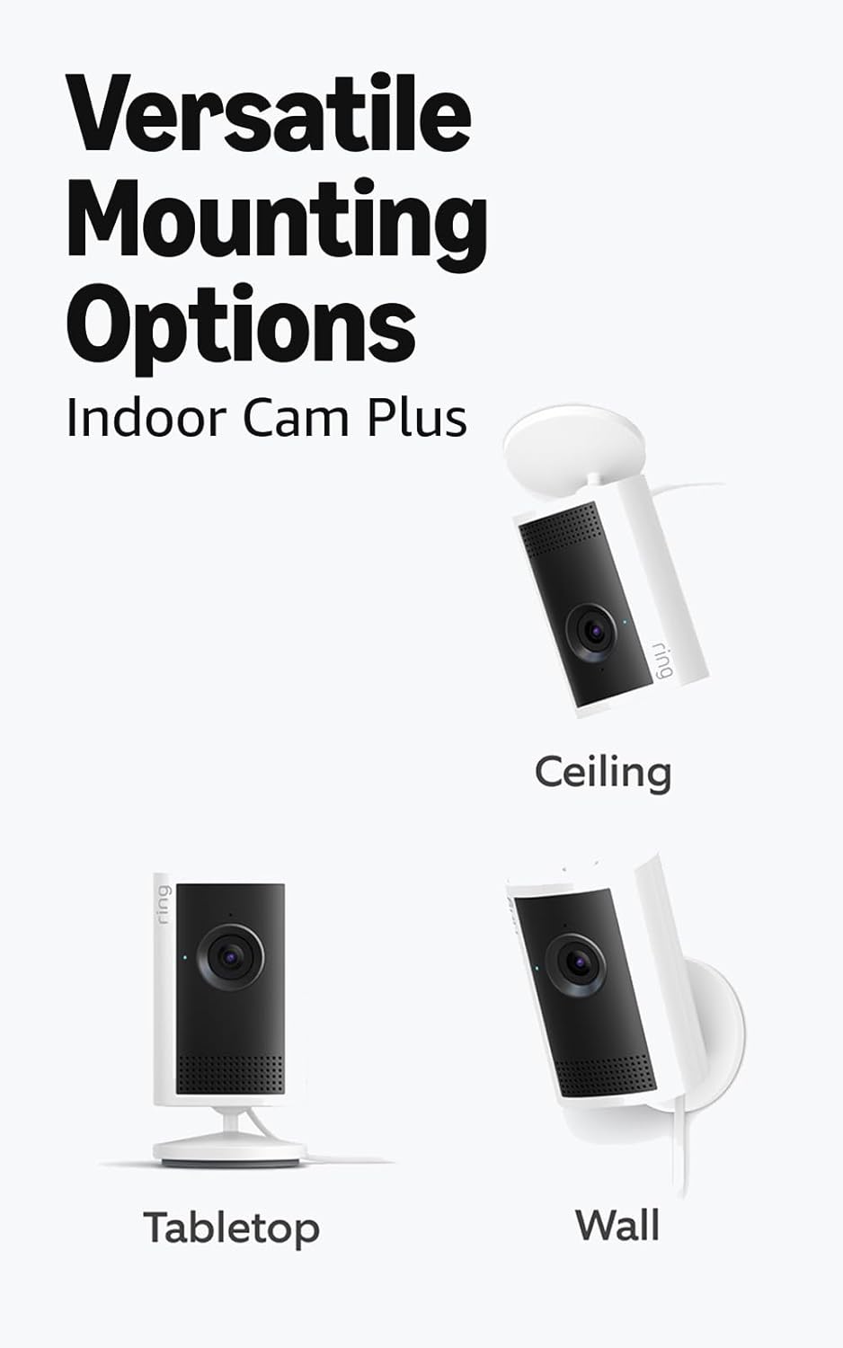 Ring Battery Doorbell (Newest Model), Speckled Gray with Indoor Cam, Black