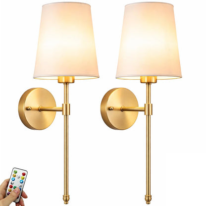 Yhcdlamp Battery Operated Wall Sconce Light with Remote Control, Dimmable Wall Sconce Set of 2