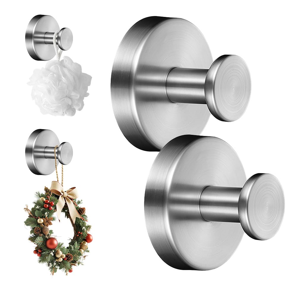 2 Packs Suction Cup Hooks, Waterproof No-Drill