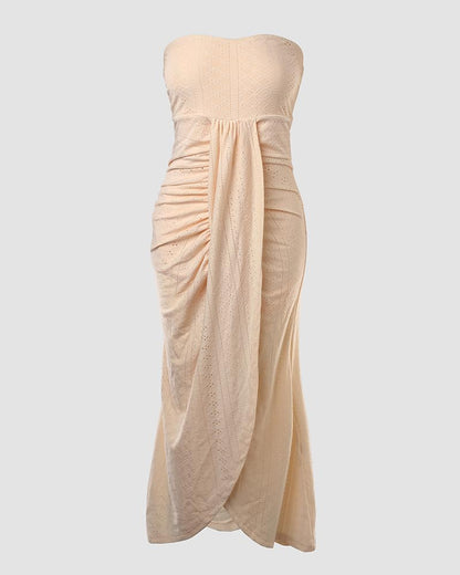 CHICME Women's Strapless Bodycon Maxi Dress