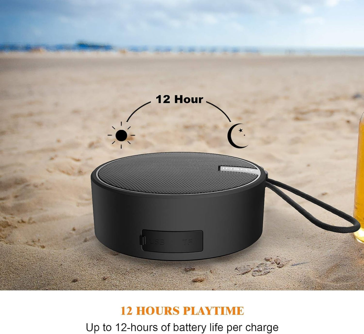 Insmy C12 IPX7 Waterproof Shower Bluetooth Speaker