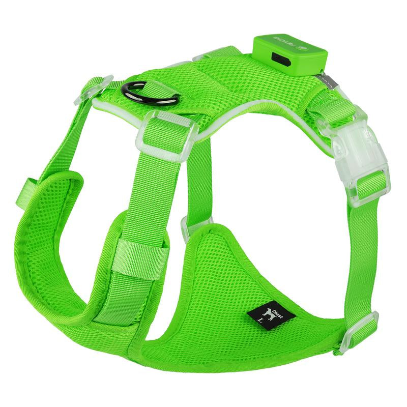 Illuminate Your Dog's Adventures: Rechargeable LED Harness for All Sizes - Breathable, Adjustable, Waterproof & Easy to Use! Perfect for Walking & Training