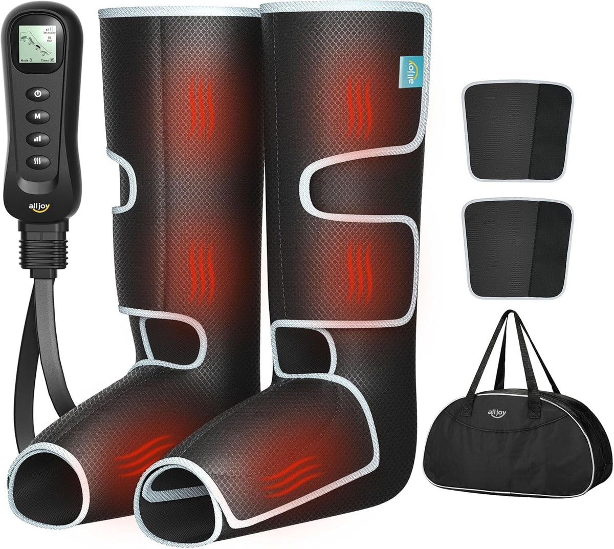 Alljoy Leg Massager for Circulation and Pain Relief Fsa, Gifts for Dad Mom Mothers Day Fathers Day, Leg Massager with Heat and Compression Helpful for Vericose Veins, Fatigue, Cramps, Swelling, Edema