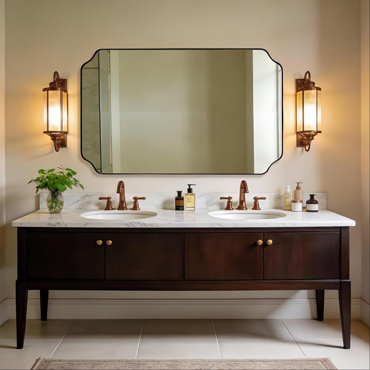 Andy Star Unique Rectangle Wall Mirror, 24"X32"