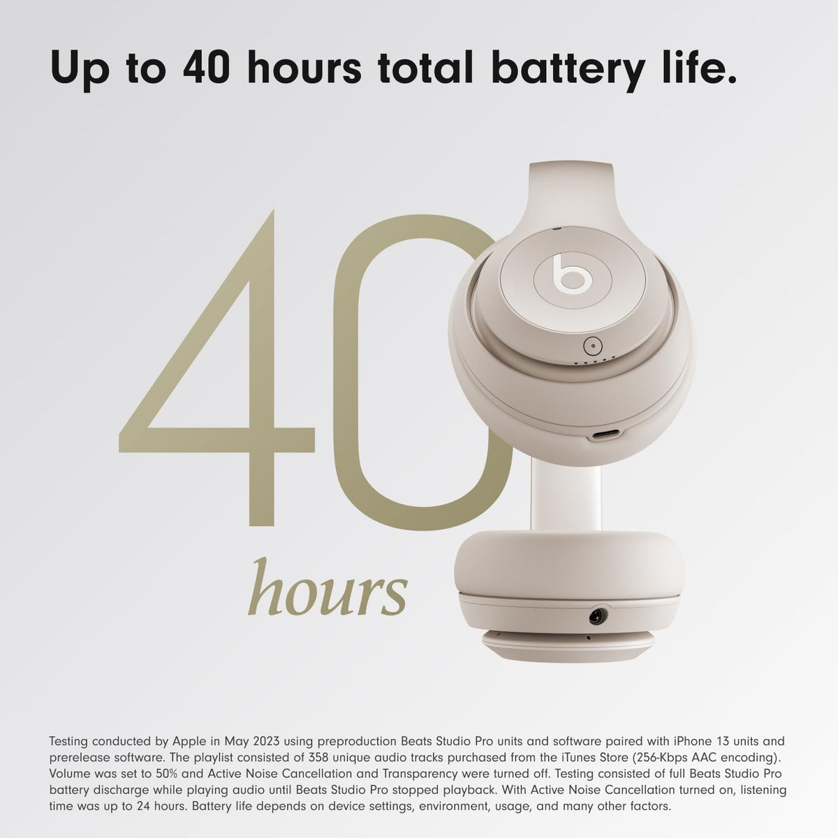 Beats Studio Pro Premium Wireless Over-Ear Headphones- Up to 40-Hour Battery Life, Active Noise Cancelling, Great for Travel & Commuting, USB-C Lossless Audio, Apple & Android Compatible -Black