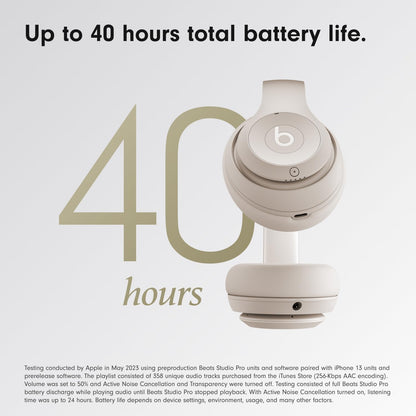 Beats Studio Pro Premium Wireless Over-Ear Headphones- Up to 40-Hour Battery Life, Active Noise Cancelling, Great for Travel & Commuting, USB-C Lossless Audio, Apple & Android Compatible -Black