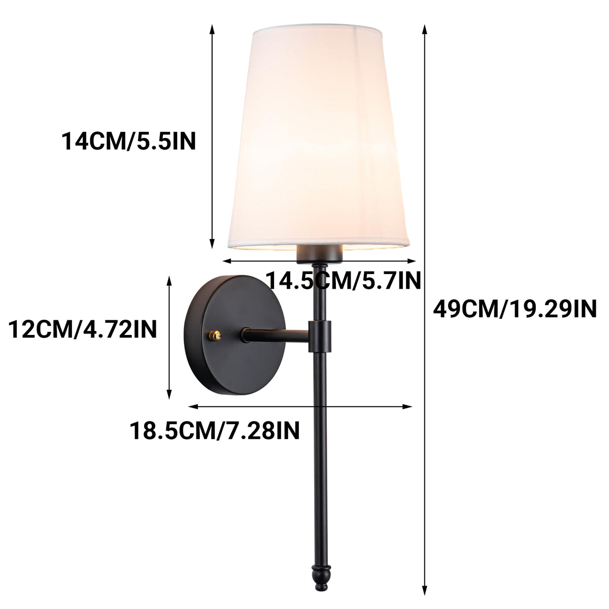 Yhcdlamp Battery Operated Wall Sconce Light with Remote Control, Dimmable Wall Sconce Set of 2