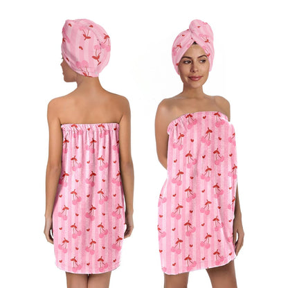 Bath Wrap and Hair Drying Towel Set – Microfiber Quick Dry
