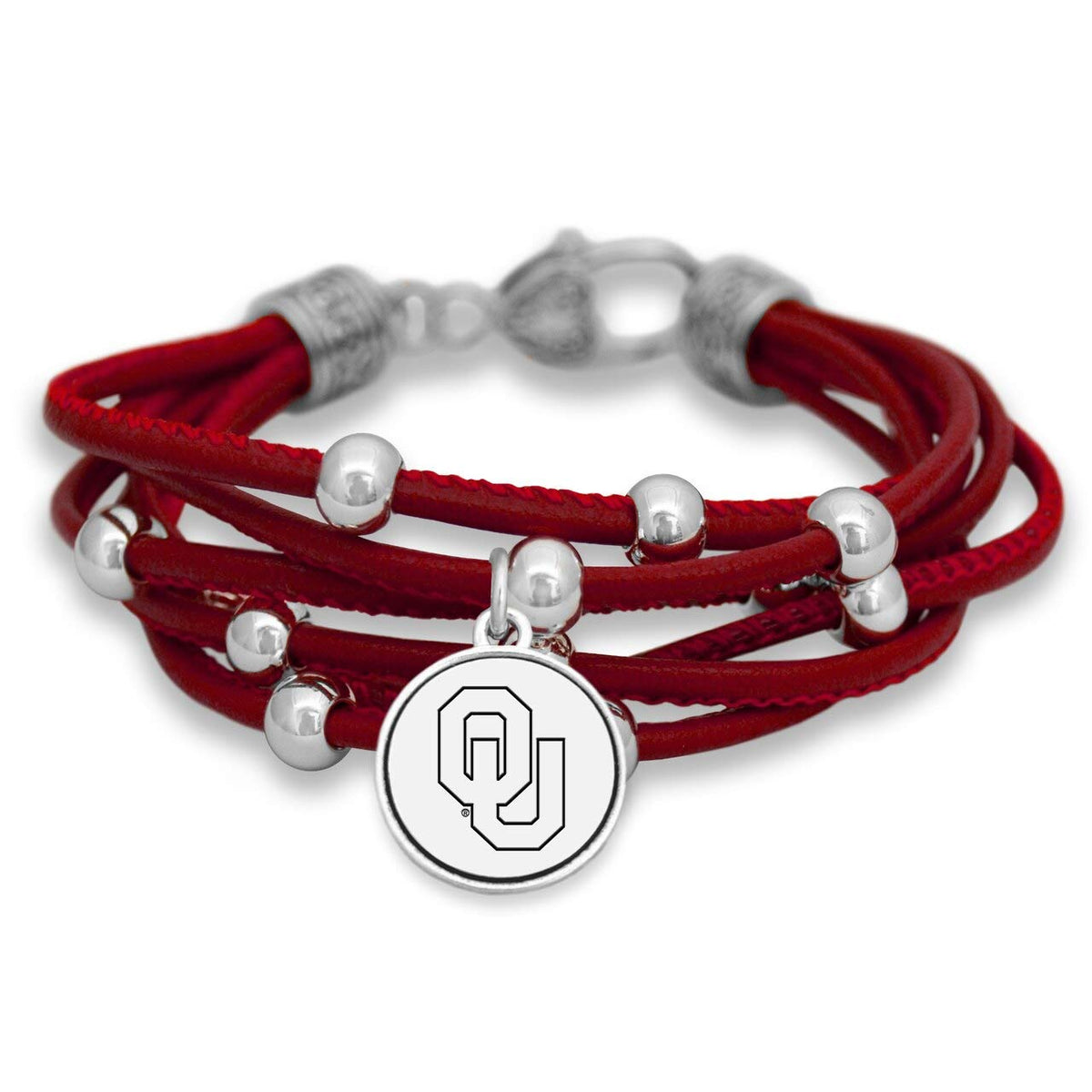 FTH Leather Cord Bracelet Silver Beads 7.5 Inch Officially Licensed