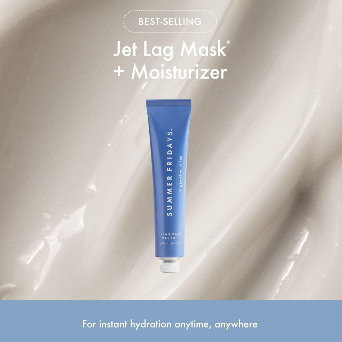 Summer Fridays Jet Lag Mask - Hydrating Overnight Face Mask, Moisturizer + Eye Cream - Enriched with Hyaluronic Acid, Niacinamide, + Antioxidants