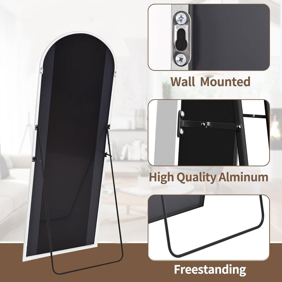 OGCAU Arched Full Length Mirror 76"x34"