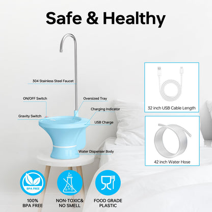 Drinking Water Dispenser Pump, Automatic Electric Drinking Water Bottle Pump for 2-5 Gallon Water Jugs