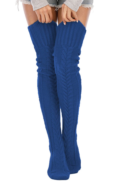 Leoparts Women's Cable Knit Thigh High Socks Over Knee Leg Warmer Stockings