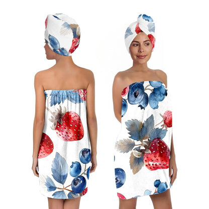 Bath Wrap and Hair Drying Towel Set – Microfiber Quick Dry