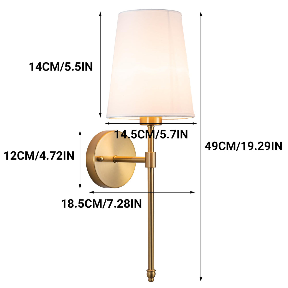 Yhcdlamp Battery Operated Wall Sconce Light with Remote Control, Dimmable Wall Sconce Set of 2
