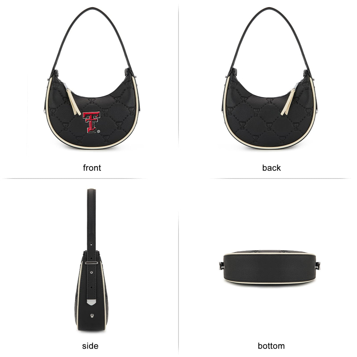 NCAA Crescent Shoulder Bag for Women, Half Moon Clutch Purses for Birthday/Graduation Gifts