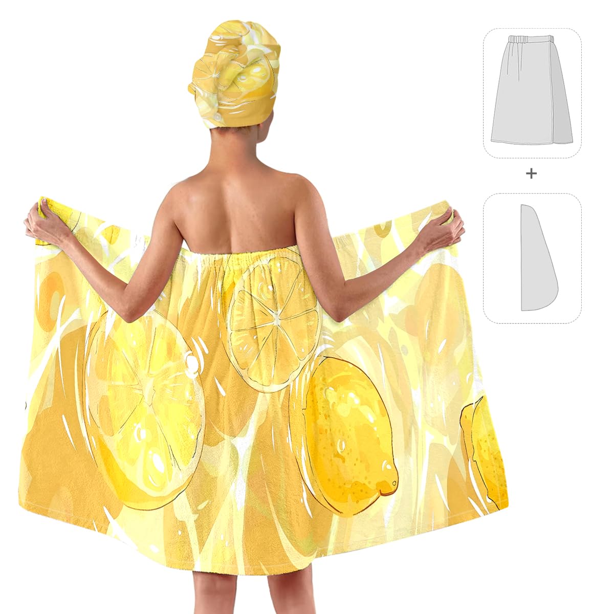 Bath Wrap and Hair Drying Towel Set – Microfiber Quick Dry