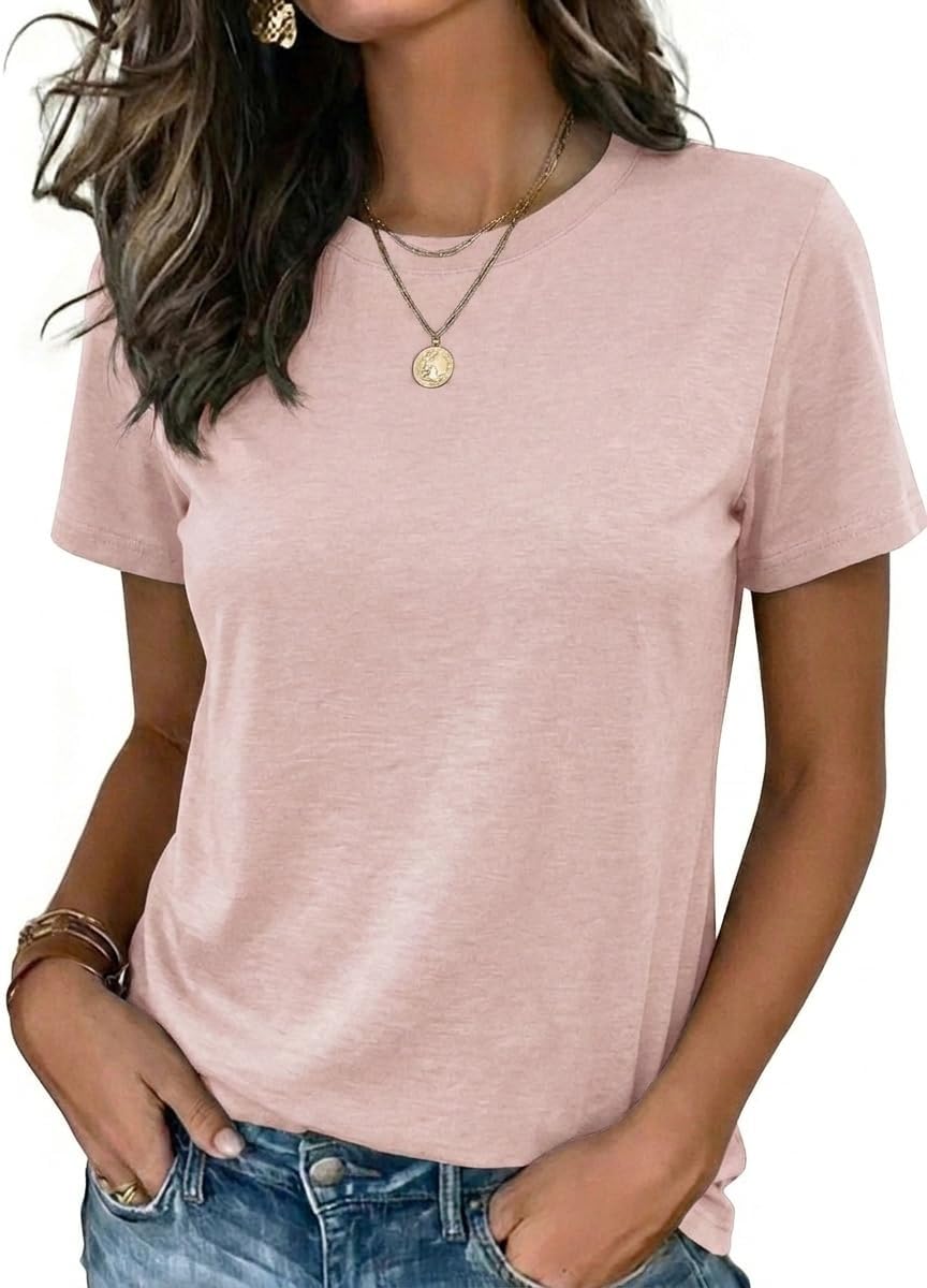 Zeagoo Womens Tshirt Short Sleeve Summer Tops Crewneck Casual Basic Tee Shirts Spring Clothes Trendy Outfit