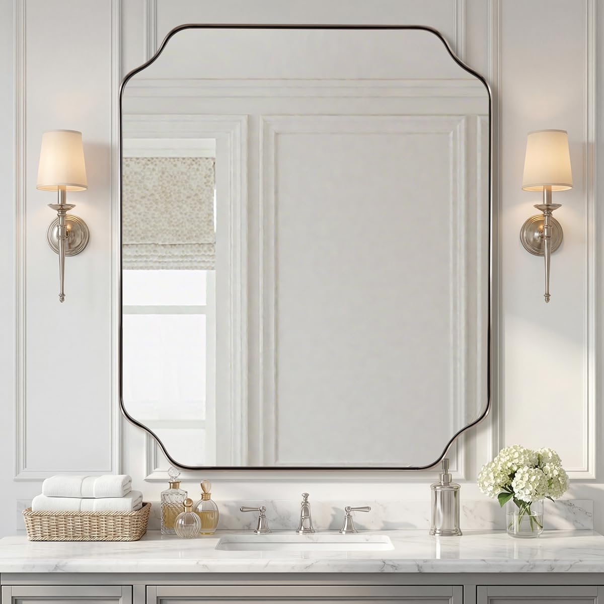 Andy Star Unique Rectangle Wall Mirror, 24"X32"