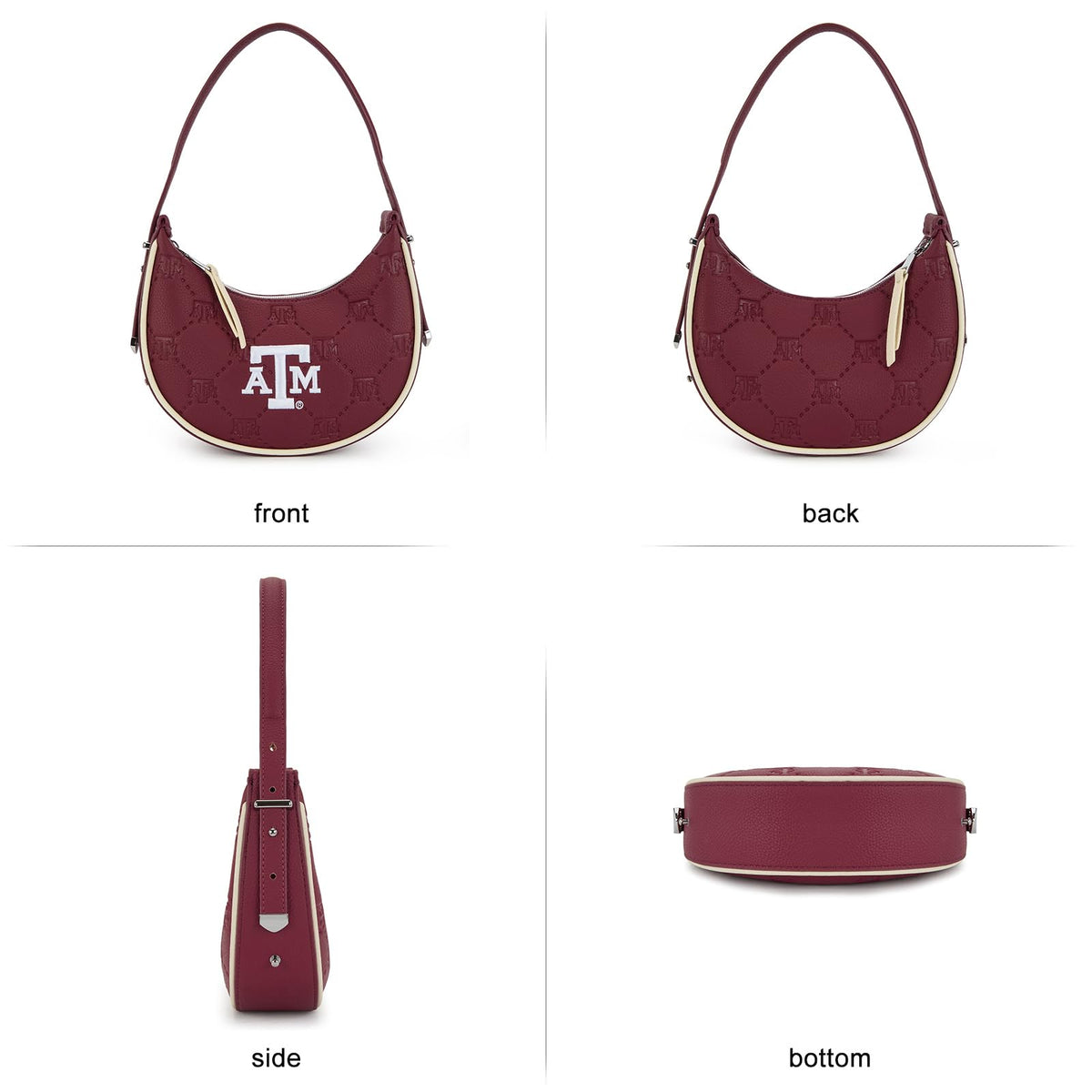 NCAA Crescent Shoulder Bag for Women, Half Moon Clutch Purses for Birthday/Graduation Gifts