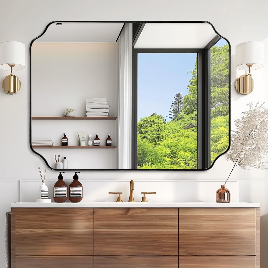Andy Star Unique Rectangle Wall Mirror, 24"X32"
