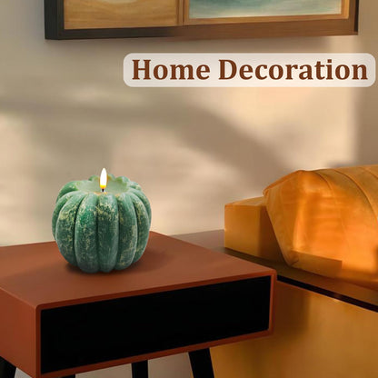 Fall Decor, Fall Decorations for Home - Flameless Pumpkin Candle with Timer Remote - Room Bedroom Table Farmhouse Decor for Halloween, Thanksgiving, Orange+white