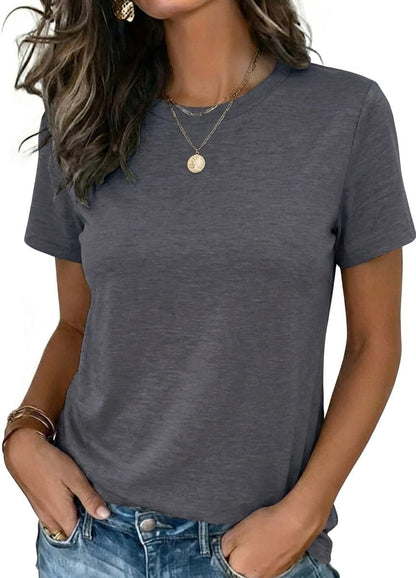 Zeagoo Womens Tshirt Short Sleeve Summer Tops Crewneck Casual Basic Tee Shirts Spring Clothes Trendy Outfit