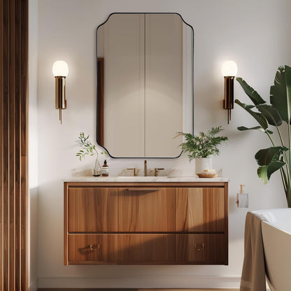 Andy Star Unique Rectangle Wall Mirror, 24"X32"