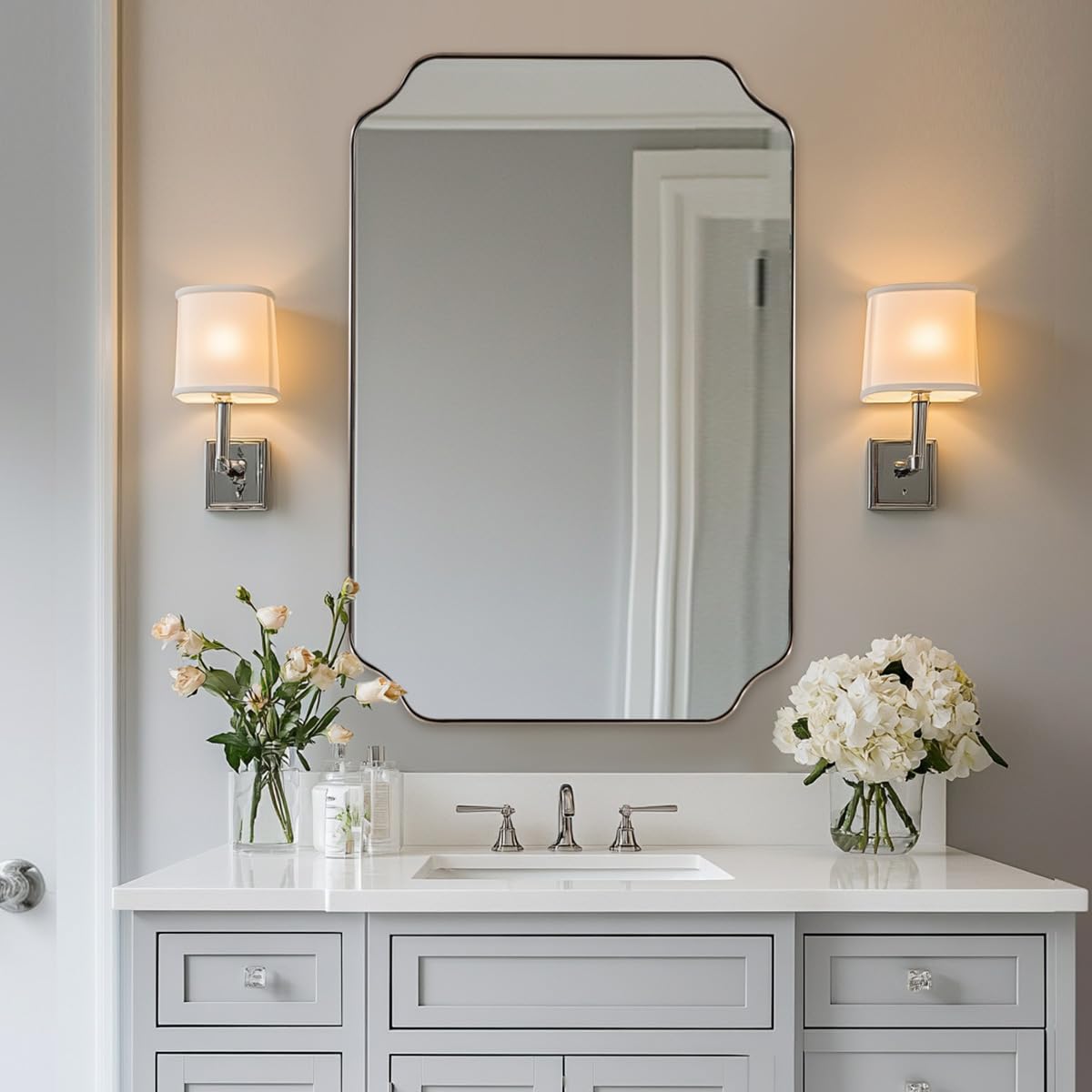Andy Star Unique Rectangle Wall Mirror, 24"X32"