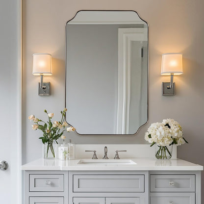 Andy Star Unique Rectangle Wall Mirror, 24"X32"