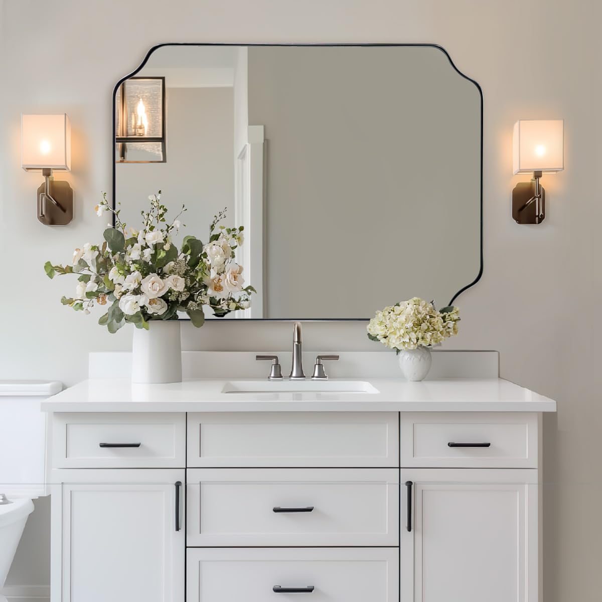 Andy Star Unique Rectangle Wall Mirror, 24"X32"