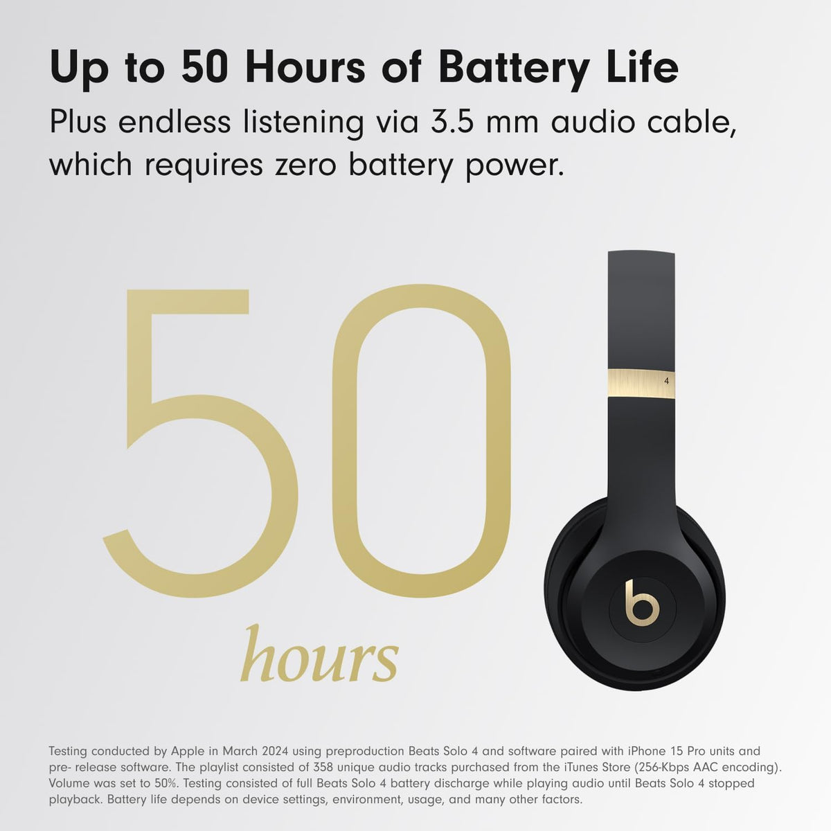 Beats Solo 4 - Wireless On-Ear Bluetooth Headphones, Up to 50-Hour Battery Life, Ultra-Lightweight Comfort