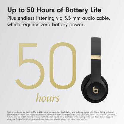 Beats Solo 4 - Wireless On-Ear Bluetooth Headphones, Up to 50-Hour Battery Life, Ultra-Lightweight Comfort