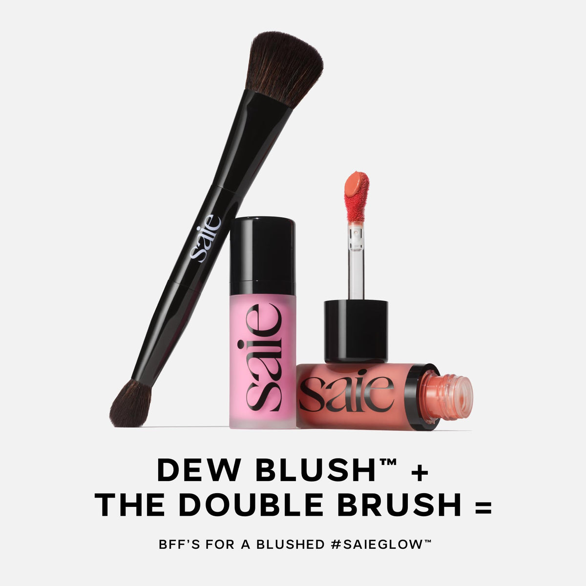 Saie Dew Liquid Blush for Cheeks - Hydrating Cream Blush Stick with a Blendable + Buildable Formula - Skincare Infused Dewy Cheek Tint for a Natural Flush - Glowy Makeup Essential - Baby (.40 Oz)