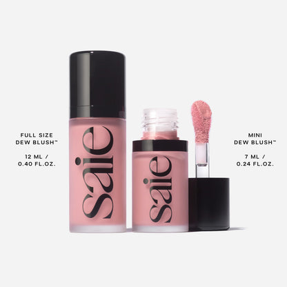 Saie Dew Liquid Blush for Cheeks - Hydrating Cream Blush Stick with a Blendable + Buildable Formula - Skincare Infused Dewy Cheek Tint for a Natural Flush - Glowy Makeup Essential - Baby (.40 Oz)