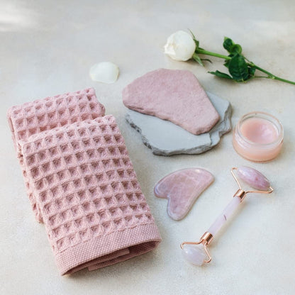 Sea Me At Home Waffle Hand Towel – 100% Turkish Cotton, Quick-Dry, Soft and Absorbent Bathroom Towel (White)