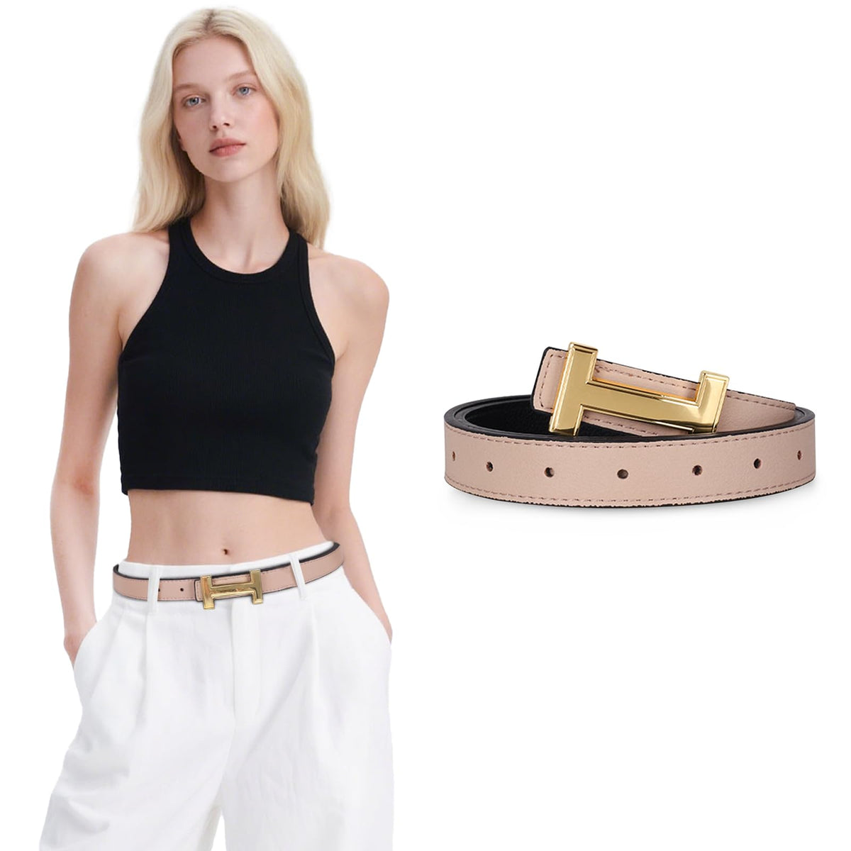 Relang Women's Belts with Gold Buckle